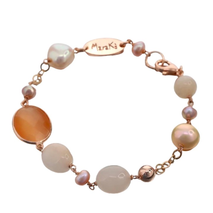 Bratara Crown din cuart, aventurin si perle