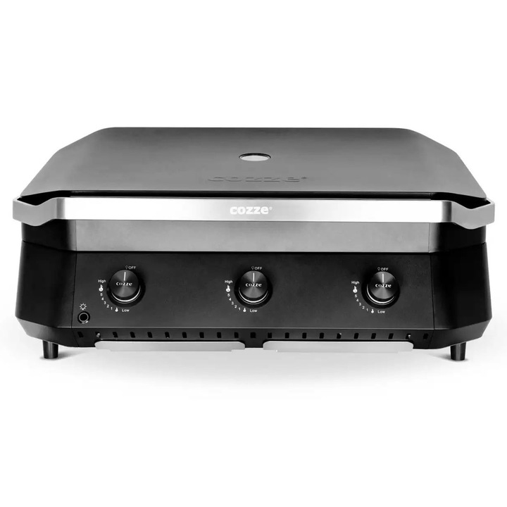 Gratatar pe gaz Cozze G-800 Plancha, 3 arzatoare + REGULATOR