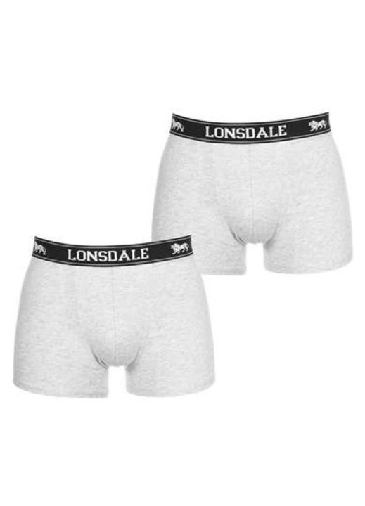 Комплект от 2 чифта боксерки Lonsdale, памук с еластан,, Сив