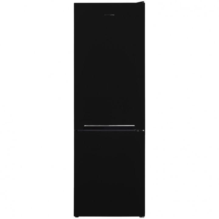 Хладилник с фризер Heinner HC-V2681BKE++, 268 л, Less frost, Клас E, Механично управление, LED осветление, H 170 см, Черен
