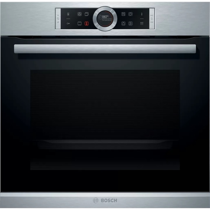 Bosch HBG675BS1 beépíthető sütő Serie 8, 71L, 13 funkció, TFT kijelző és piktogramos érintésvezérlés, A+ energiaosztály, nemesacél