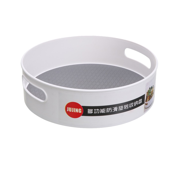 Raft rotativ multifunctional QttvbTna, alb cu gri, 30x10cm