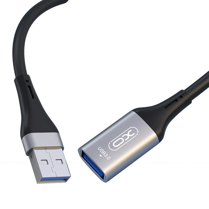 Кабел преходник USB - USB-A 3.0, XO, 2m, NB220, черен