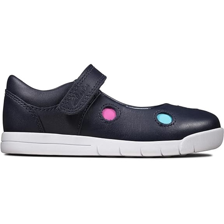 Детски обувки, Clarks, Кожени, Многоцветен,, Бял/Тъмносин/Оранжeв/Розoв/Срeбриcт/Син