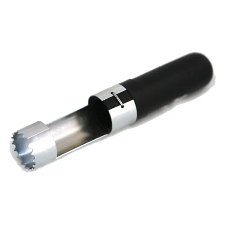 Ustensila de scos cotorul legumelor/fructelor, Negru, Plastic/Metal