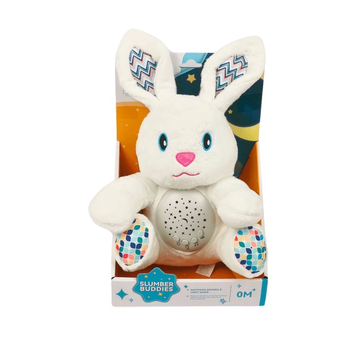 Плюшено зайче, Нощна лампа, С проектор, Бяло