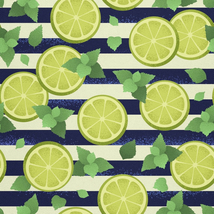 Textil anyag, citrom mentával, poliészter 100%, 210g/pm, Méret: 100cm x 155cm