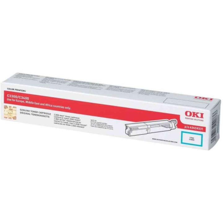 OKi C3300/C3400 toner, kék