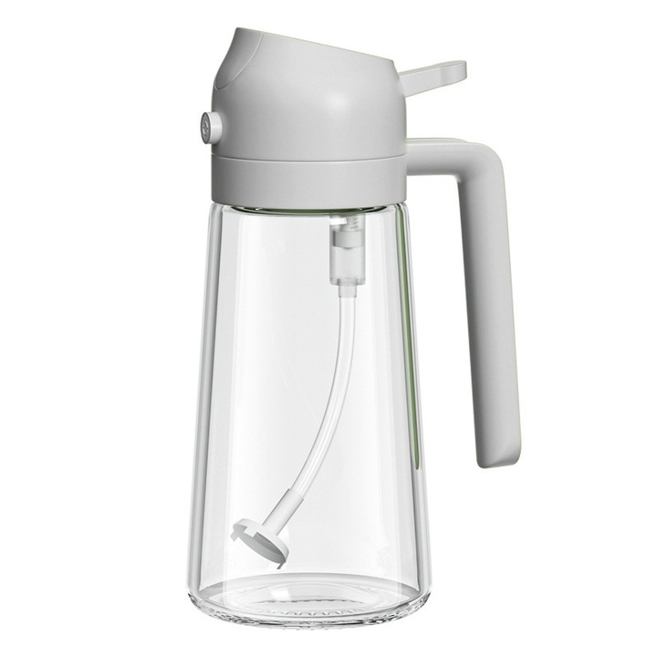 Sticla si pulverizator ulei 2 in 1, transparent, 470ml