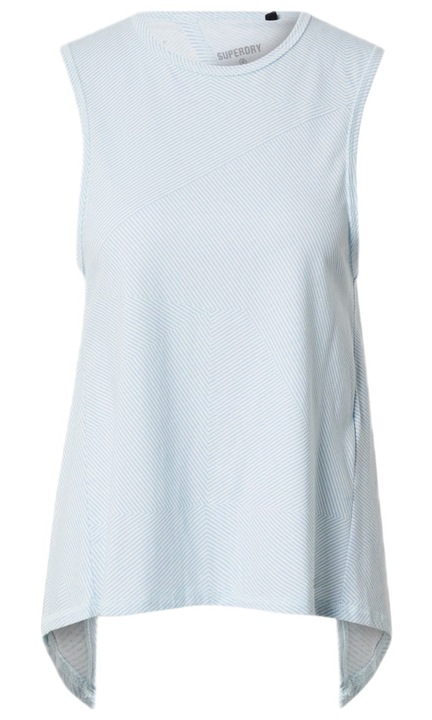 Дамска тениска SUPERDRY Flex Loose, отворен гръб, синя, Син