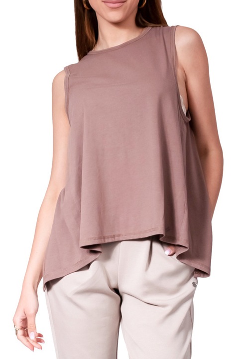 Дамска тениска SUPERDRY Flex Loose, отворен гръб, кафява, Кафяв