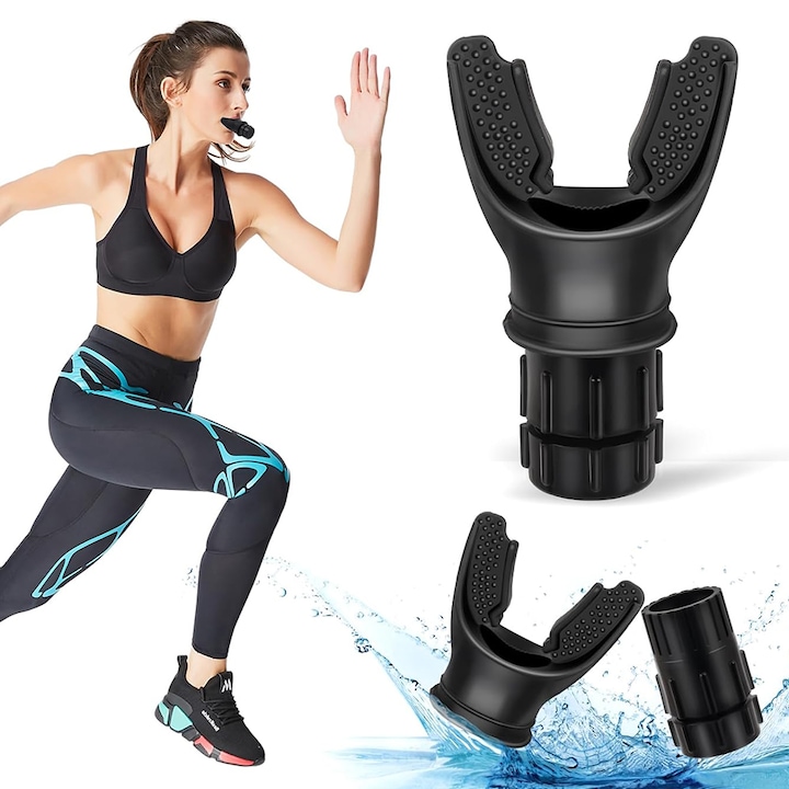 Dispozitiv fitness respiratie Chucai, ajustabil, portabil, negru