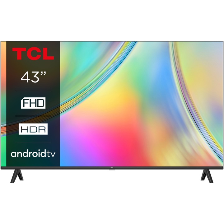 Телевизор TCL LED 43S5400A, 43" (108 см), Smart Android TV, Full HD, Клас F (Модел 2024)
