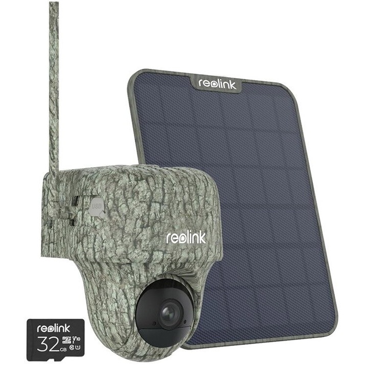 Reolink Ranger GO PT G450 megfigyelő kamera GSM / LTE / 4G, újratölthető akkumulátor és napelem, 4K / 8 MP, személy / állat észlelés, telefonos értesítések, MicroSD kártyanyílás