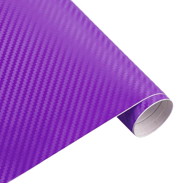 3D автомобилно карбоново фолио, Yhemday®, висока здравина, водоустойчиво, термоустойчиво, 30 x 200 см, лилаво