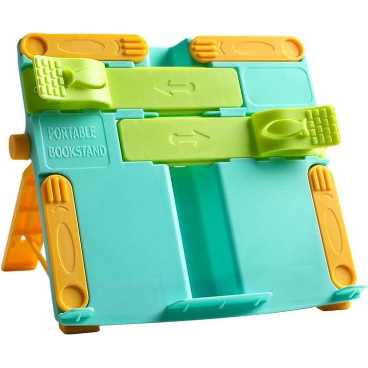 Iskolai tankönyvtartó, NUODWELL, összecsukható, könnyen hordozható, ABS műanyag, nem mérgező, 23x19,5 cm, zöld