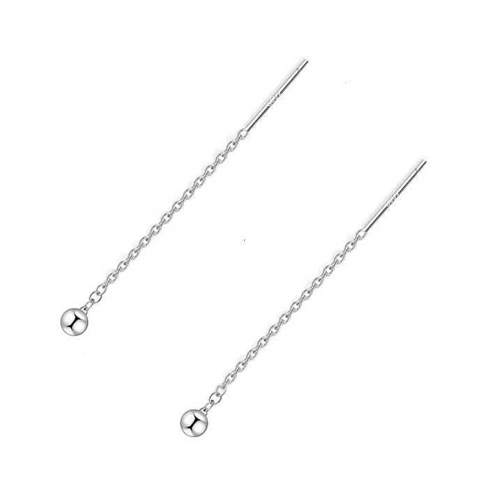 Cercei lungi argint, Diva4u, 100% Argint 999, Antialergic/Colorfast, 4.5 cm