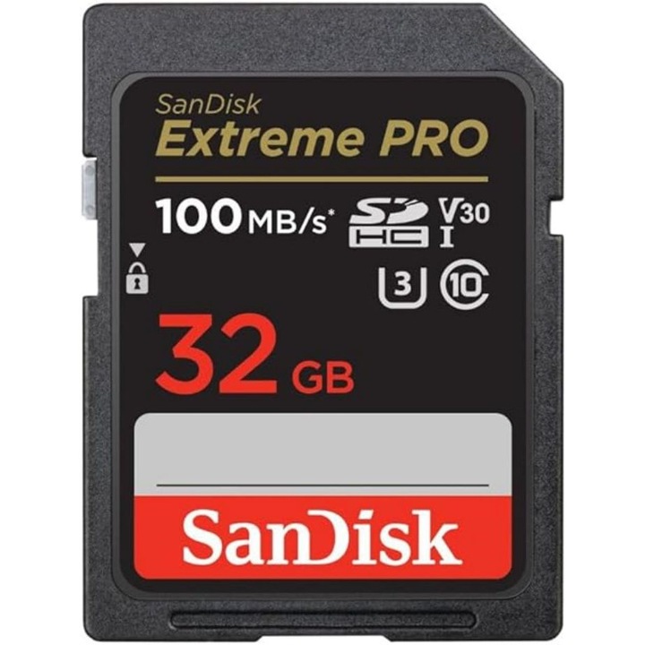 Карта с памет, SanDisk, 32 GB Extreme PRO SDHC UHS-I, C10, U3, V30, 4K UHD, SD карта