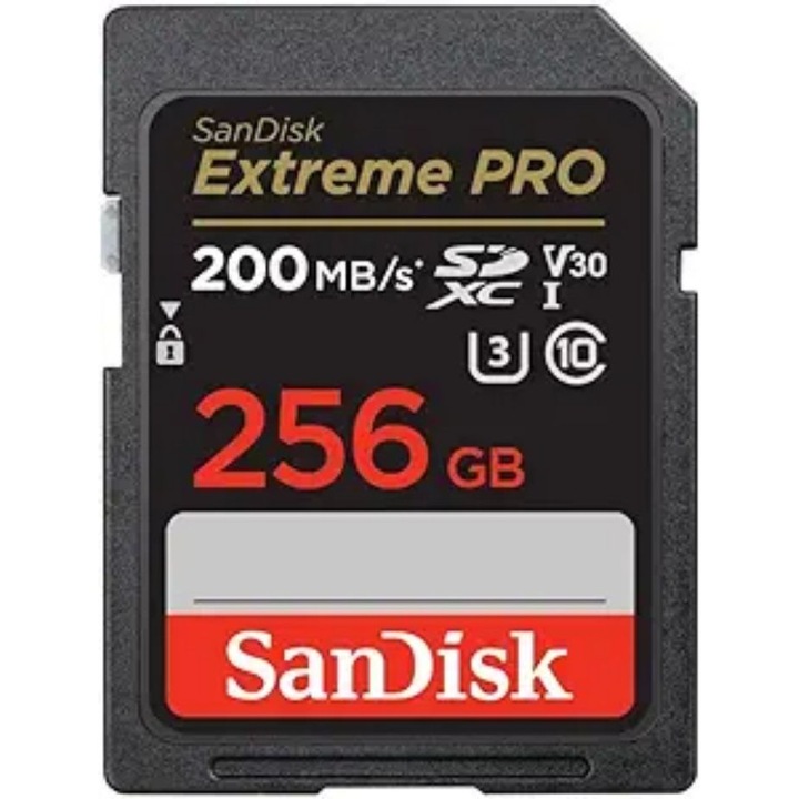 Карта с памет, SanDisk, 256 GB Extreme PRO SDXC UHS-I, C10, U3, V30, 4K UHD, SD карта