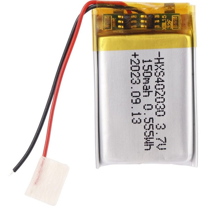 Литиева батерия 3,7 V 150 mAh Модел 402030, със защитна верига, акумулаторна, съвместима с Bluetooth и TWS слушалки, висока издръжливост
