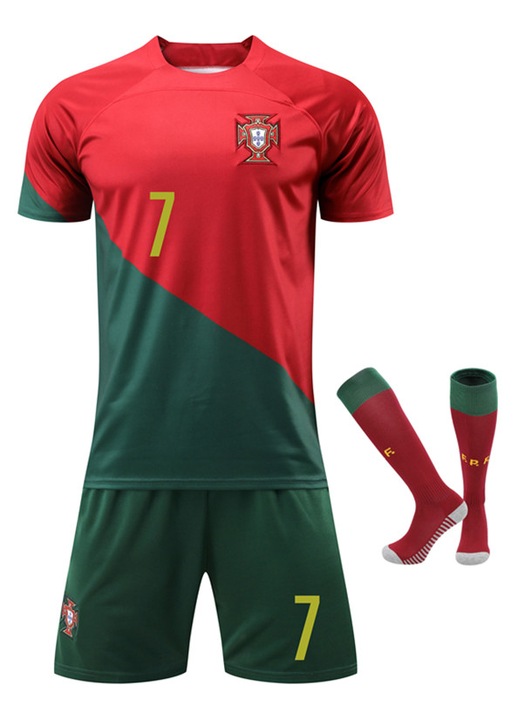 Echipament Sportiv Copii Portugal Ronaldo Fotbal Tricou Suit, Rosu