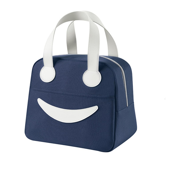 Geanta termoizolanta pentru pranz, AllizBan, cu maner de transport, impermeabila, 23.5x20.5x14 cm, Albastru