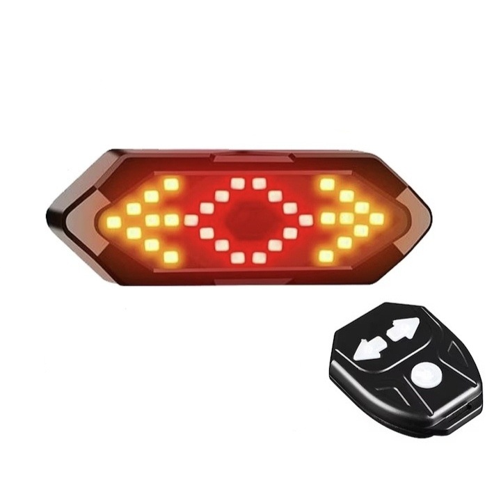 Set semnalizator Bicicleta, Incluse claxon, Incarcare USB, 5 moduri de lumina, rezistent la apa si praf, Negru