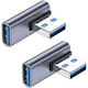 Set 2 adaptoare extensie, Nybgyy®, USB 3.0 tata la USB mama, 90 de grade, Negru