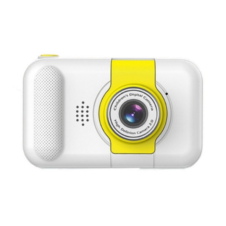 Camera foto digitala pentru copii, Obiectiv reversibil HD, Video 1080p, Ecran 2.4 inch, Rezolutie 36MP, Ideal pentru copii, Functie selfie + jocuri, Alb+8GB+Card Reader