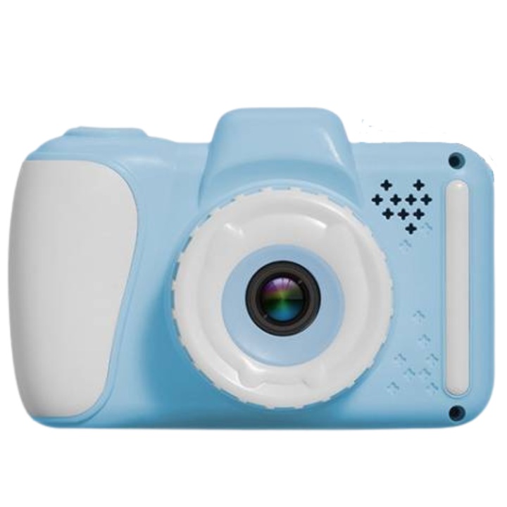 Camera foto digitala pentru copii, ecran HD de 3, 5 inch, camera duala, rezolutie 4K, focalizare automata, card de memorie de 16GB inclus, albastru