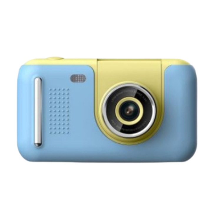 Camera foto digitala, ecran de 2.4 inch, rezolutie de 36 MP, zoom 16X, video Full HD, design prietenos pentru copii, galben albastru