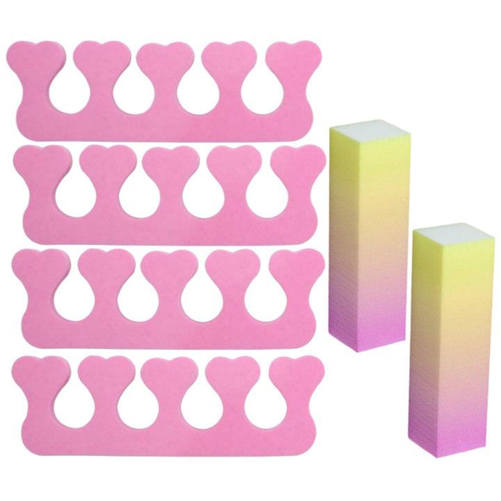 4 db ujjelválasztó készlet, 2 db 4 oldalas pufferfájl, enkourakoko®, rózsaszín