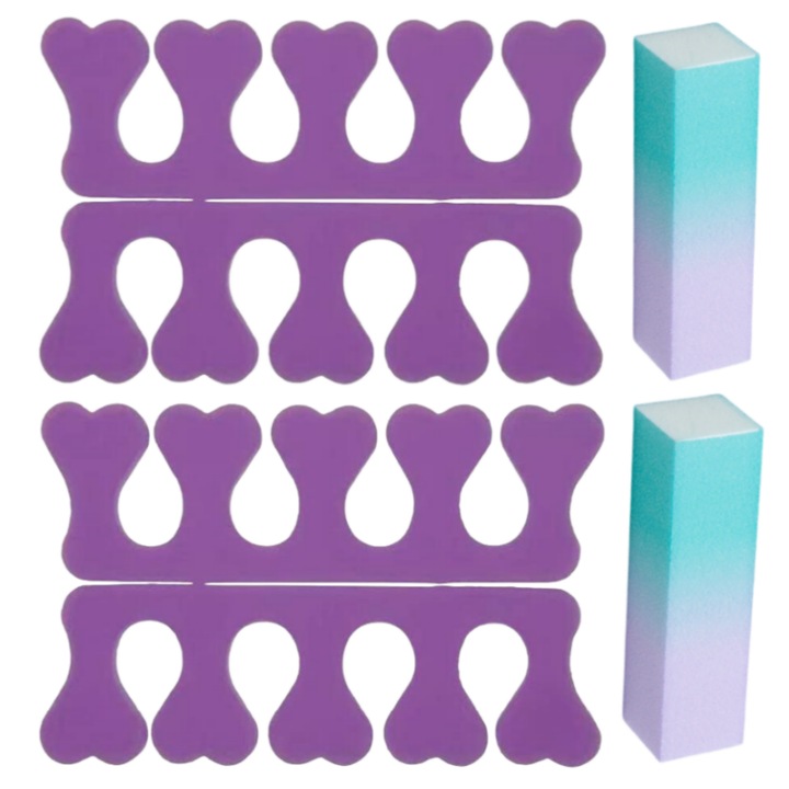 4 db ujjelválasztó készlet, 2 db 4 oldalas pufferfájl, enkourakoko®, lila