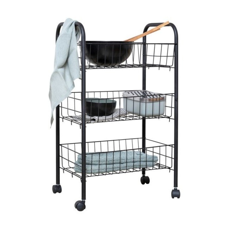 Carucior multifunctional cu 3 niveluri, FLORENZ BLACK, Wenko