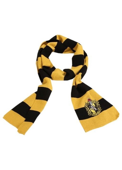 Esarfa Harry Potter Gryffindor, 165x17cm, bumbac/poliester, Galben/Negru