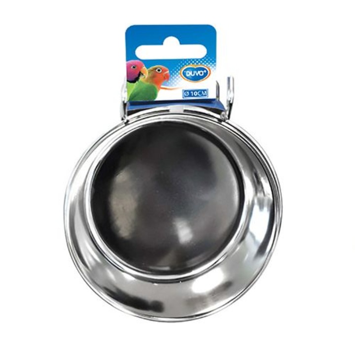 DUVO+ Felakasztható rozsdamentes acél tál madaraknak S 330ml átmérő 10cm