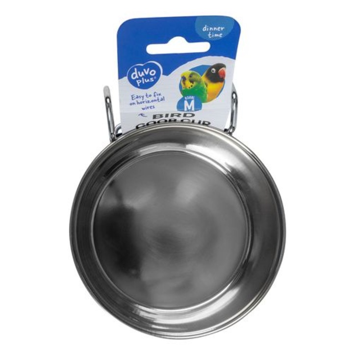 DUVO+ Felakasztható rozsdamentes acél tál madaraknak M 630ml átmérő 12,5cm
