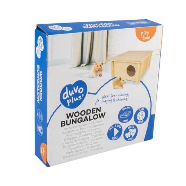 DUVO+ Fa házikó rágcsálóknak 20x20x10cm bungaló