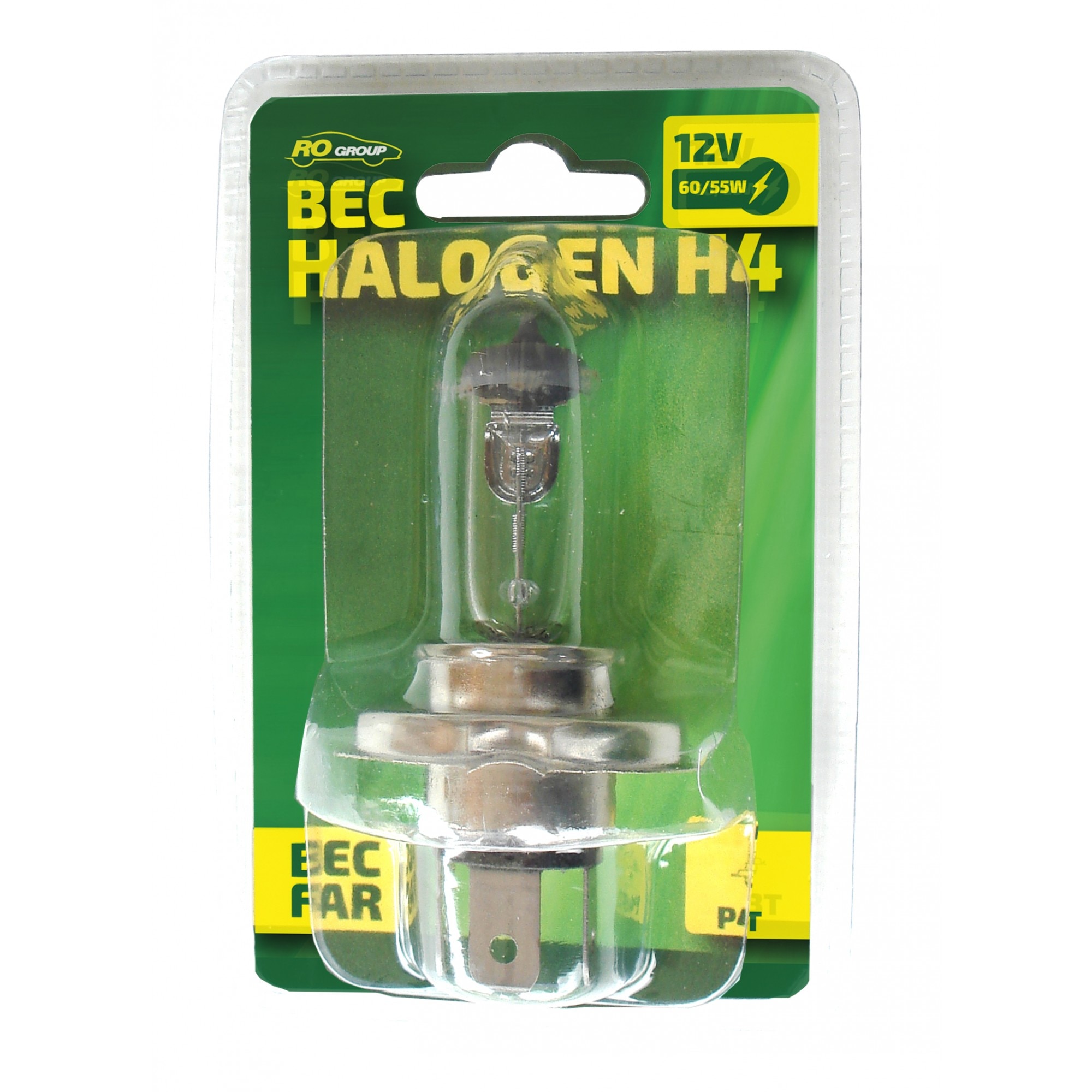Bec auto cu halogen H4 RoGroup, 12V, 55W, P43T, 1 buc