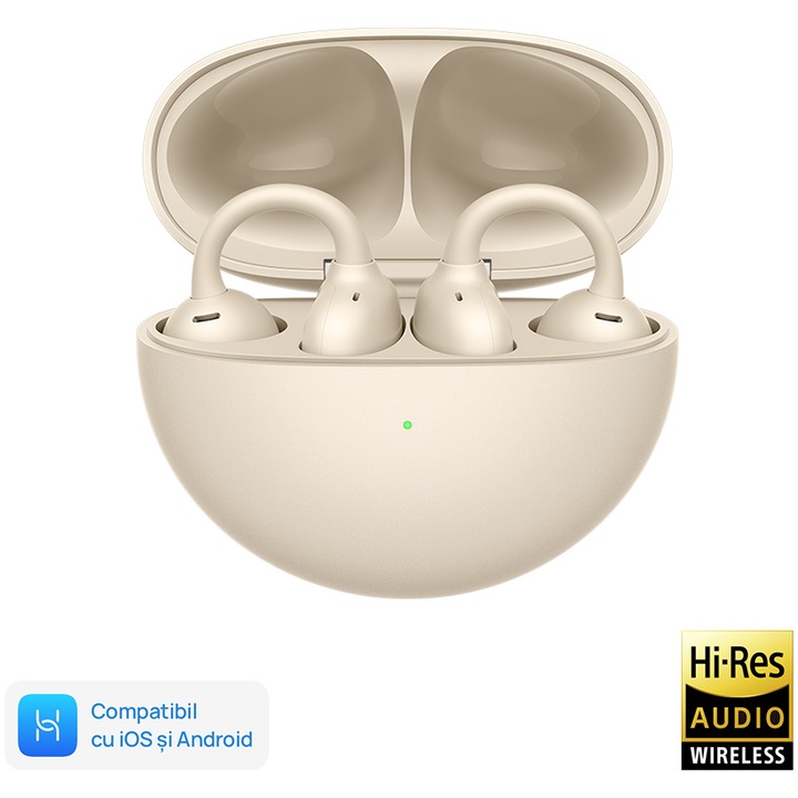 Casti audio Open-Ear Huawei FreeClip, Wireless, Bluetooth, Beige