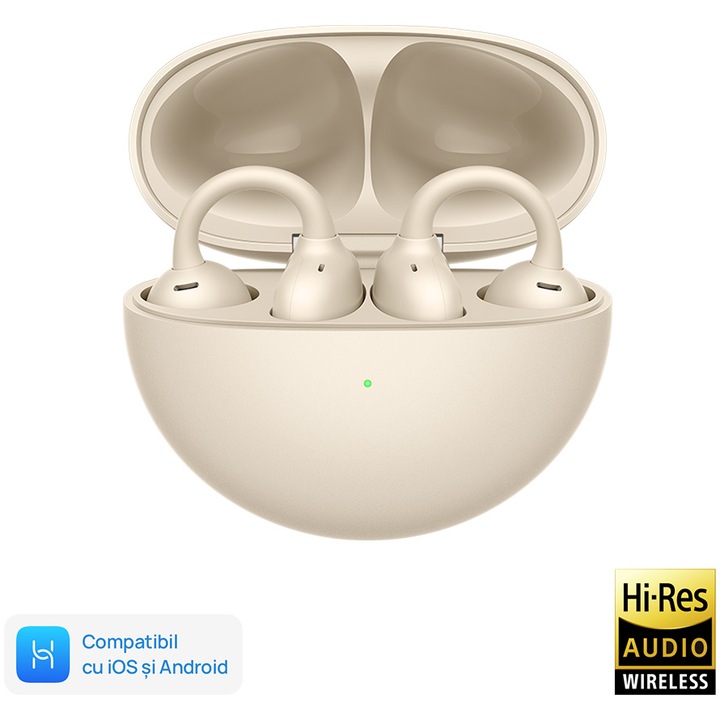 Аудио слушалки Open-Ear Huawei FreeClip, Wireless, Bluetooth, Beige