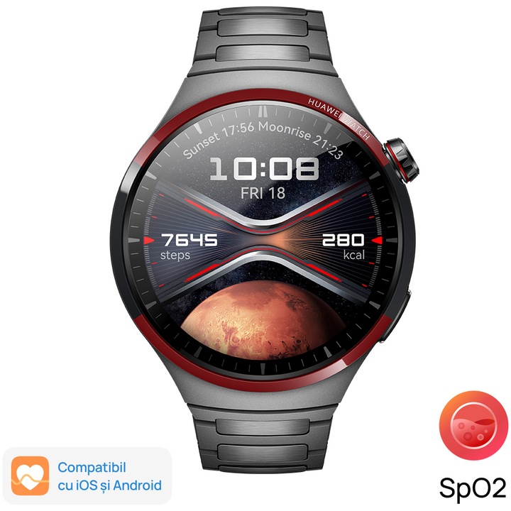Smartwatch Huawei Watch 4 Pro, Space Edition Grey Aerospace-Grade Titanium Case
