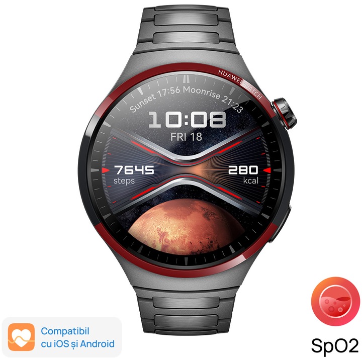 Смарт часовник Huawei Watch 4 Pro, Space Edition Grey Aerospace-Grade, Titanium Case