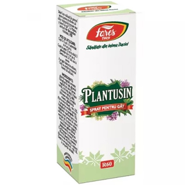 Spray pentru gat Plantusin, 20ml, Laboratoarele Fares Orastie