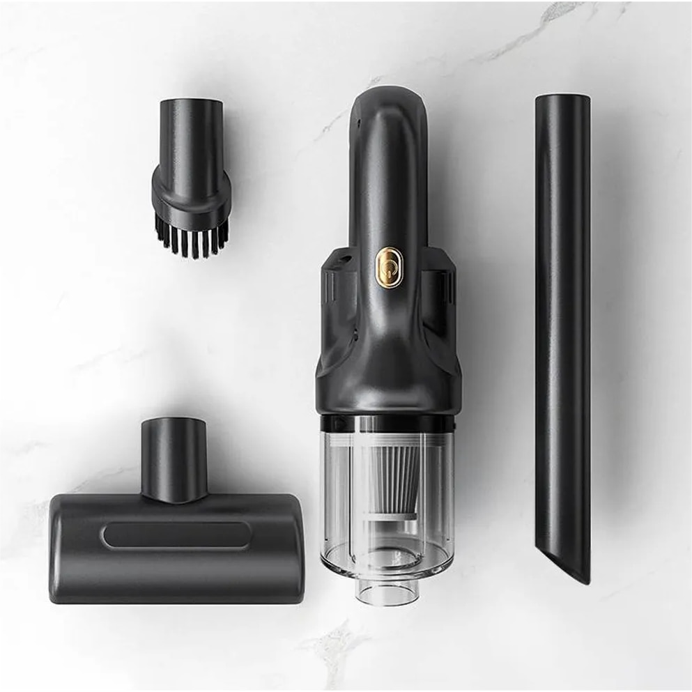 Aspirator, portabil, reincarcabil USB, 50kpa, mai multe capete de inlocuire, durata lunga de viata a bateriei, design ergonomic, negru