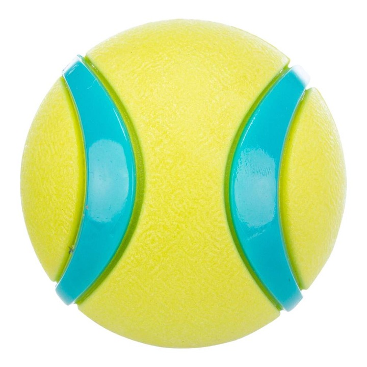 Jucarie Pentru Caini, Trixie, Minge TPR, 6 cm, Lime/Albastru Petrol, 33410