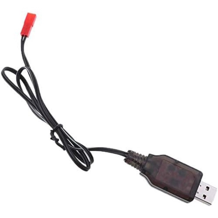 Incarcator USB 6V Ni-MH/Ni-CD pentru Baterii Jucarii cu Control Remot, Cablu JST 2P, Protectie la Supraincarcare si Scurtcircuit, Potrivit pentru Drone, Avioane, Quadcoptere