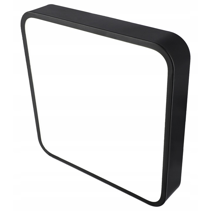 Plafoniera, LED, plafoniera, montata la suprafata, panou, putere 30W, forma patrata, culoare neagra, aspect modern