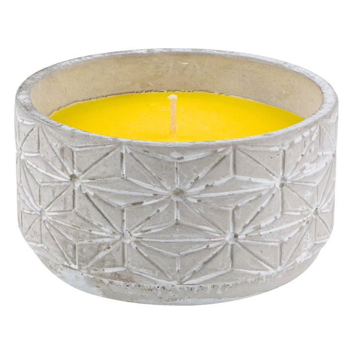 Lumanare cu Ulei de Citronella Anti Tantari, 600 gr, Suport Ceramic