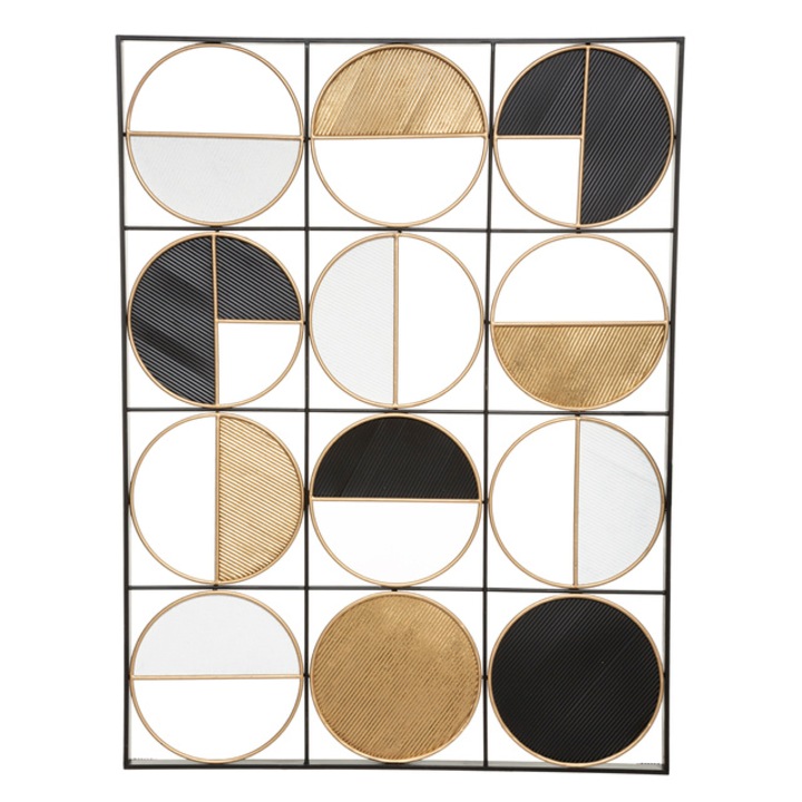 Decoratiune de perete geometrica, din metal, 76 x 101 cm